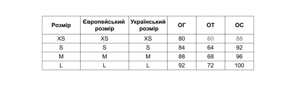 Розмірна сітка HerName